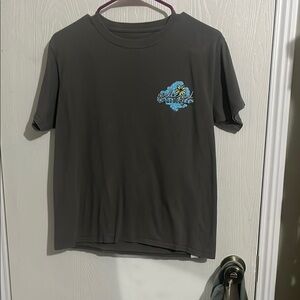 Gray Short Sleeve Tee with Blue Logo